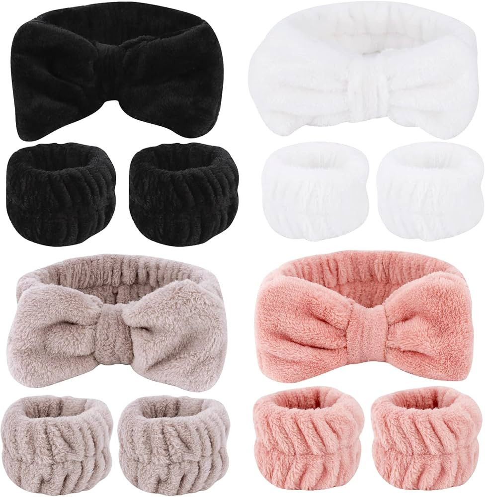 12PCS Spa Headband and Wrist Towels for Face Washing Set, Cute Soft Microfiber Makeup Headband fo... | Amazon (US)