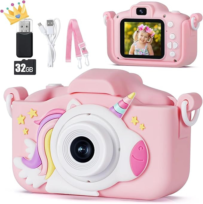 KIZJORYA Kids Camera, 2023 Upgraded 48MP HD Digital Selfie Camera Toys for Kids 3-12, Christmas B... | Amazon (US)