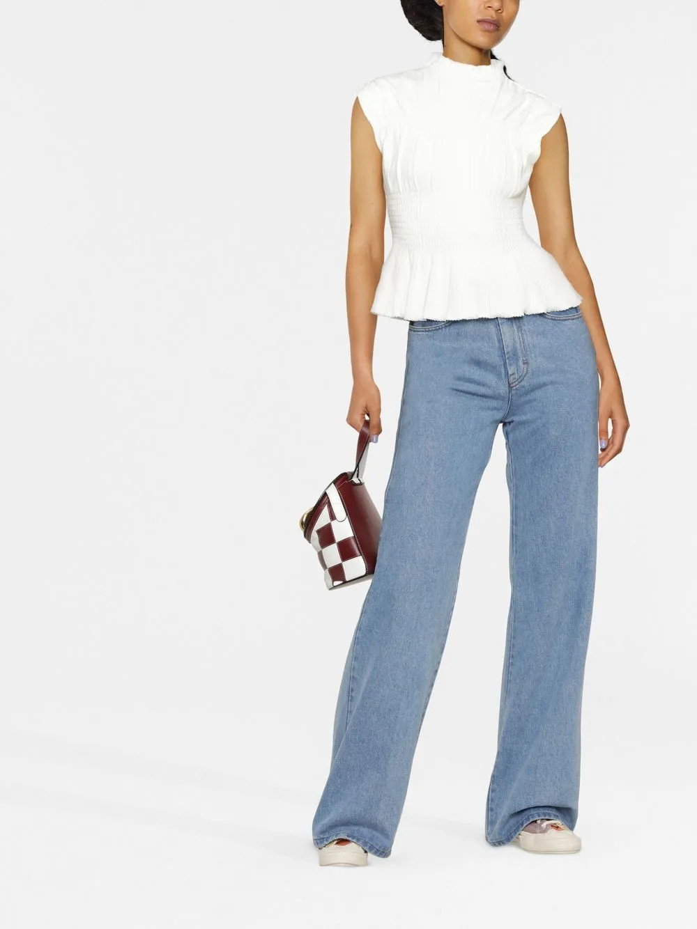 SANDRO Corinne Ruched short-sleeve Blouse - Farfetch | Farfetch Global