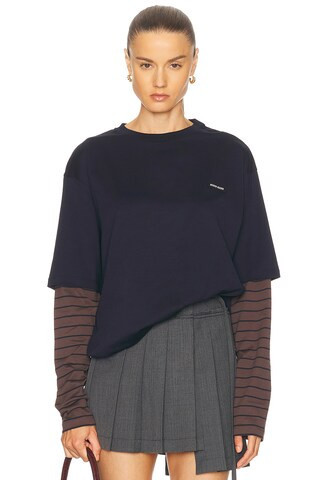 Miu Miu Layered Polo Top in Blue | FWRD 