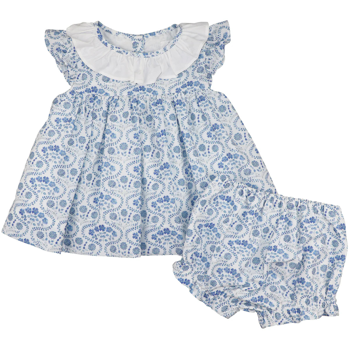 Blue And White Classic Floral Diaper Set | Eliza James Kids