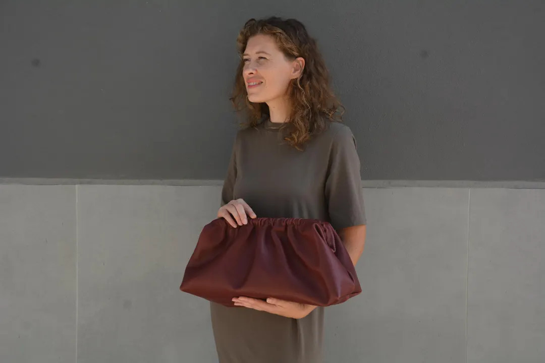 Handmade Genuine Leather Dumpling Clutch in Burgundy Color, Leather Large Cloud Bag, Oversized Pu... | Etsy (US)