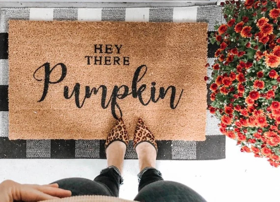 Hey There Pumpkin Welcome Mat, Doormat, Door mat, pumpkin season, pumpkin decor, fall entryway, t... | Etsy (US)