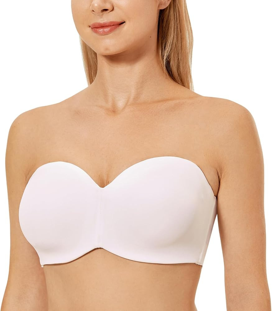 DELIMIRA Women's Strapless Bra Unlined Underwire Minimizer Plus Size Support | Amazon (US)