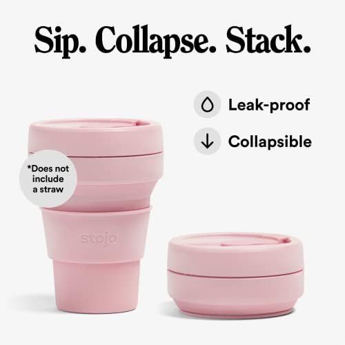 Stojo Collapsible Travel Cup - Carnation Pink, 12oz / 355ml - Leak-Proof Reusable To-Go Pocket Size  | Amazon (US)