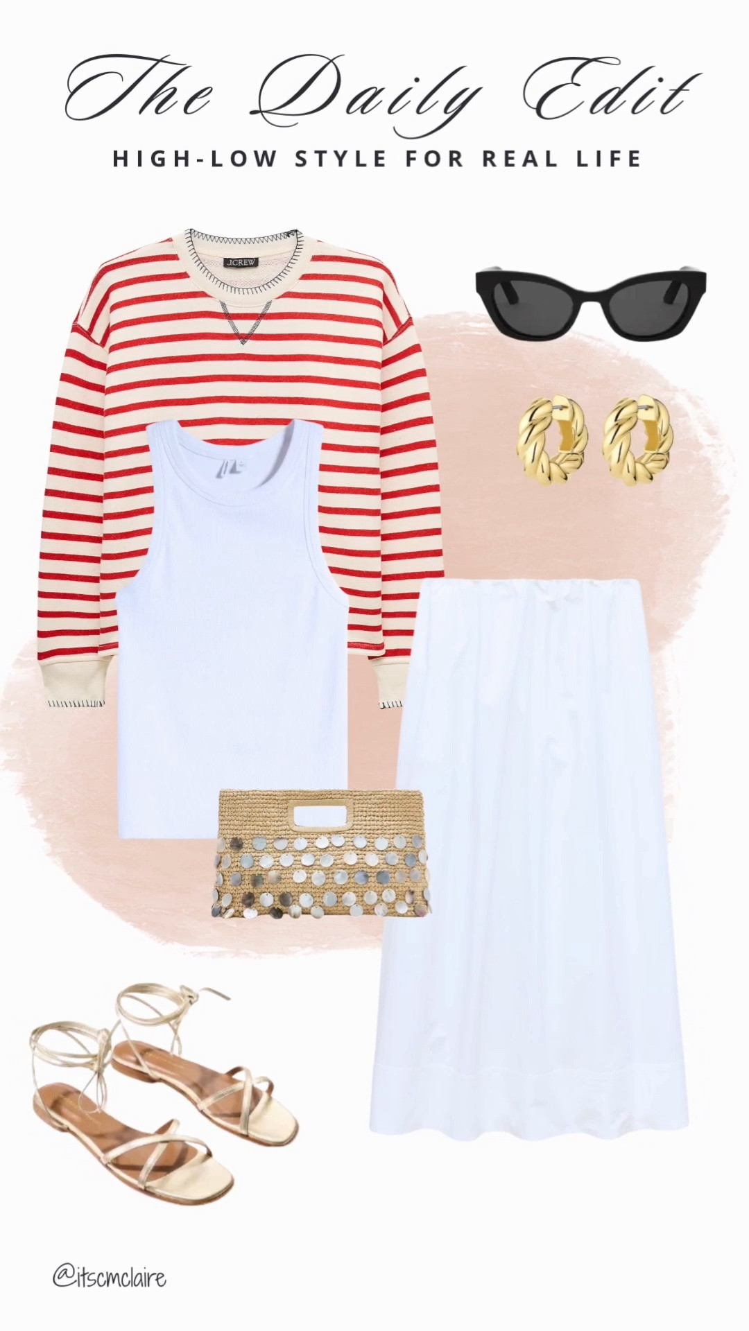 Styling this @jcrew red stripe 100% cotton pullover several ways! The fit is oversized, but I stuck with my regular size. 

I raved over this tank top. The material is top notch quality! Nice and substantial. I wear it in a medium. 

I got this poplin skirt when it first came out early spring and have worn in over and over since. It does not have a lining, but it does have pockets. And it’s on sale now! I wear nude shaping shorts underneath.

#LTKSaleAlert #LTKOver40 #LTKMidsize