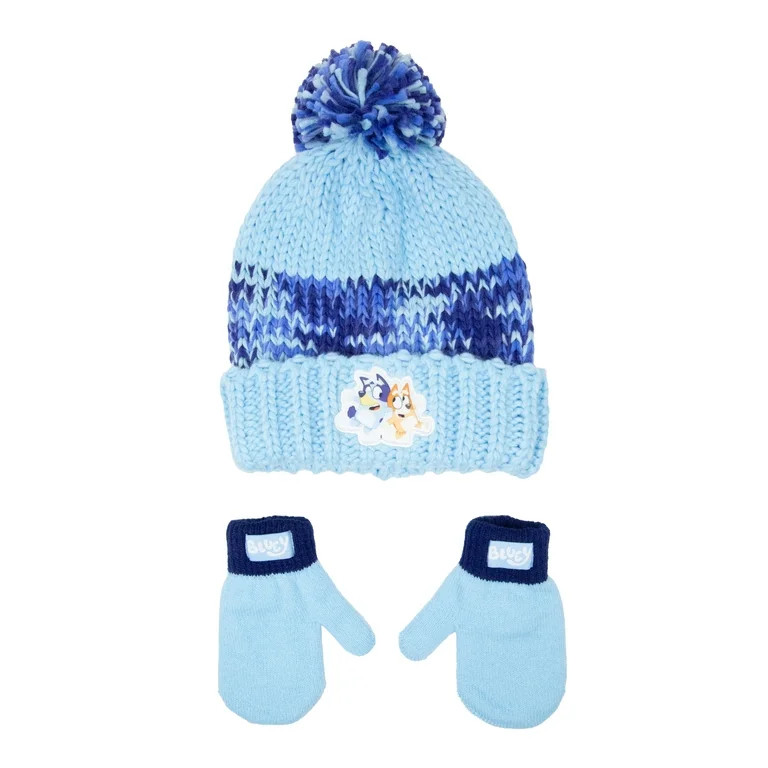 Character Toddler Chunky Knit Beanie and Mittens, 3-Piece Set - Walmart.com | Walmart (US)
