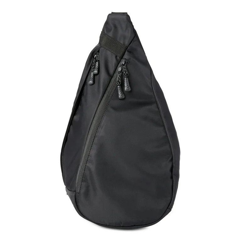 No Boundaries Women's Hands Free Zip Sling Bag Black - Walmart.com | Walmart (US)
