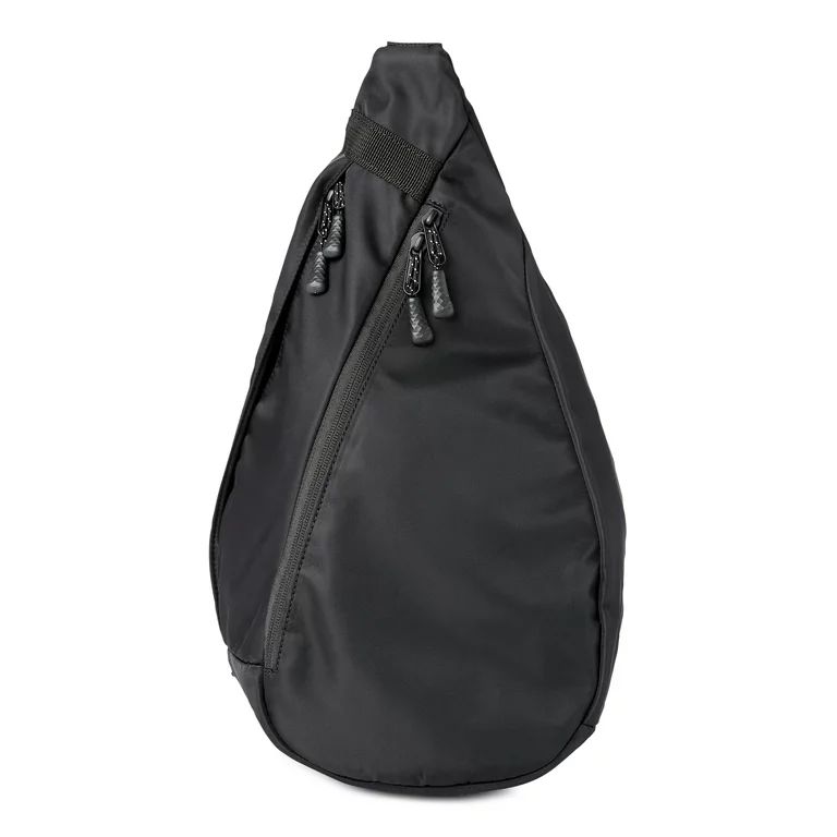 No Boundaries Women's Hands Free Zip Sling Bag Black | Walmart (US)
