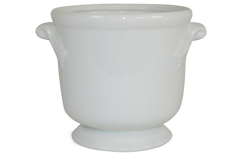 6" Solid Petite Cachepot, White | One Kings Lane