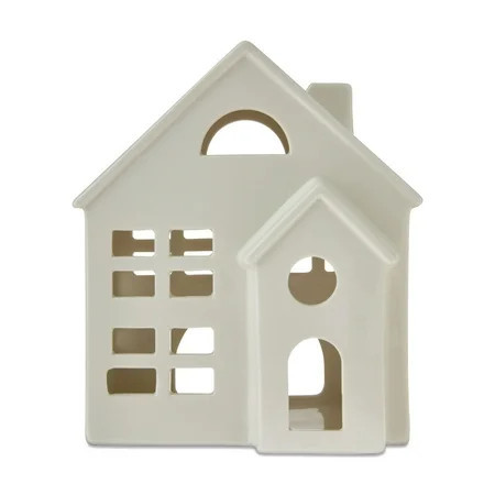 Ceramic Decorative House Christmas Tabletop Decoration, White, 8", by My Texas House | Walmart (US)
