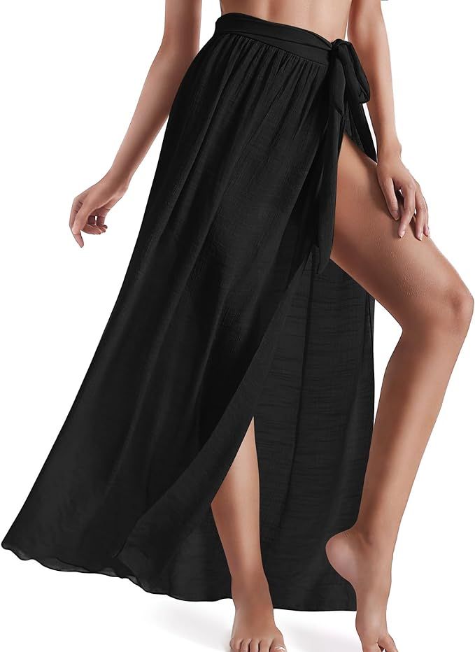 Eicolorte Cover Up Skirt Open Front Swimsuit Wrap Cover Ups Summer Beach Skirts With Slit For Wom... | Amazon (US)