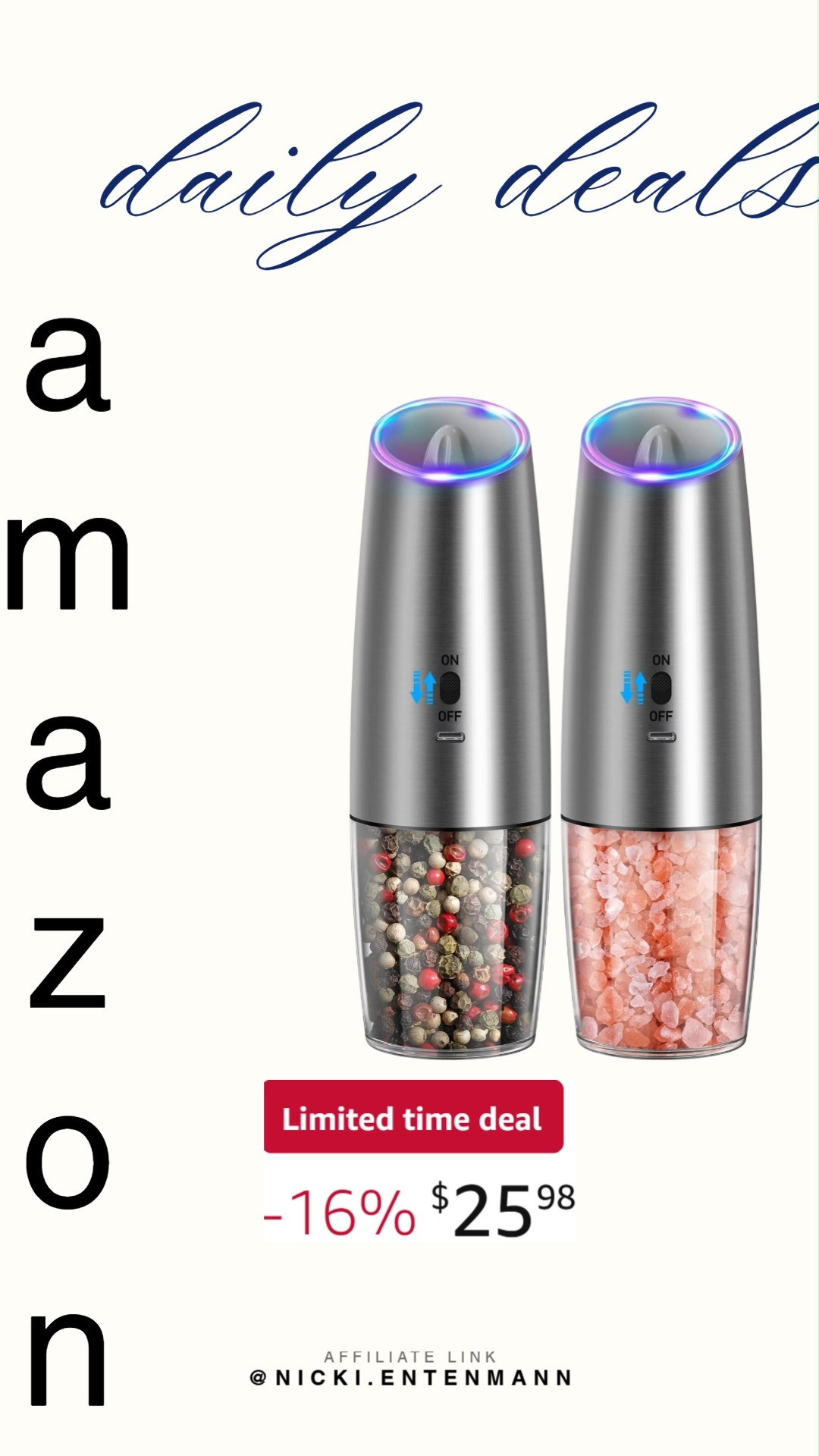 Upgrade your kitchen game with a Rechargeable Gravity Electric Salt and Pepper Grinder Set designed for convenience and style. Effortless seasoning meets modern design, making cooking smoother and tastier every day. #saltandpeppergrinder #kitchenessentials #cookware #kitchentools #homecooking #kitchenfinds #modernliving #kitchenstyle #cookingmadeeasy #kitchenorganization 🌶️🧂✨ 

 #LTKfoodie #LTKHome #LTKSaleAlert