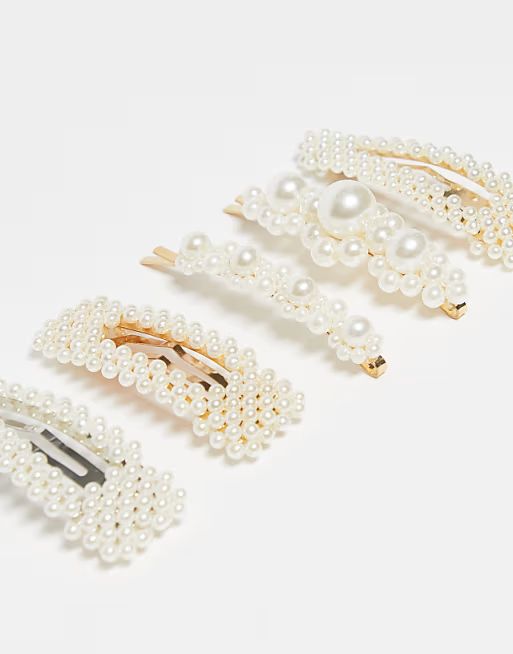 Easilocks Pearl Collection Fahion Hair Slides - 5 Pack | ASOS (Global)