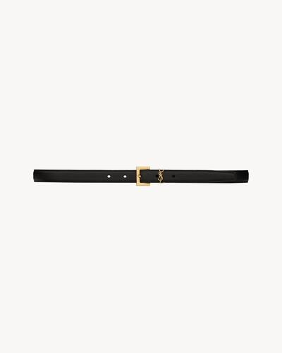 cassandre thin belt with square buckle in grained leather | Saint Laurent Inc. (Global)