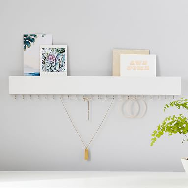 No Nails Wall Jewelry Holder & Photo Ledge | Pottery Barn Teen | Pottery Barn Teen