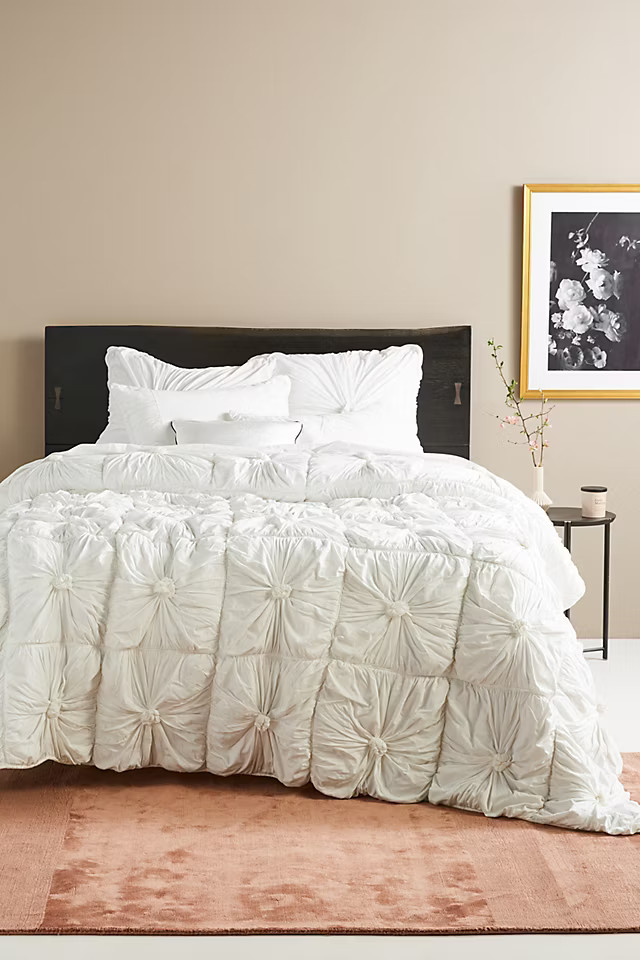 Organic Rosette Jersey Quilt | Anthropologie (US)