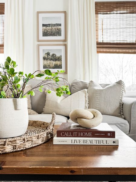 Neutral Spring living room. Coffee table decor and styling. 

#LTKstyletip #LTKhome