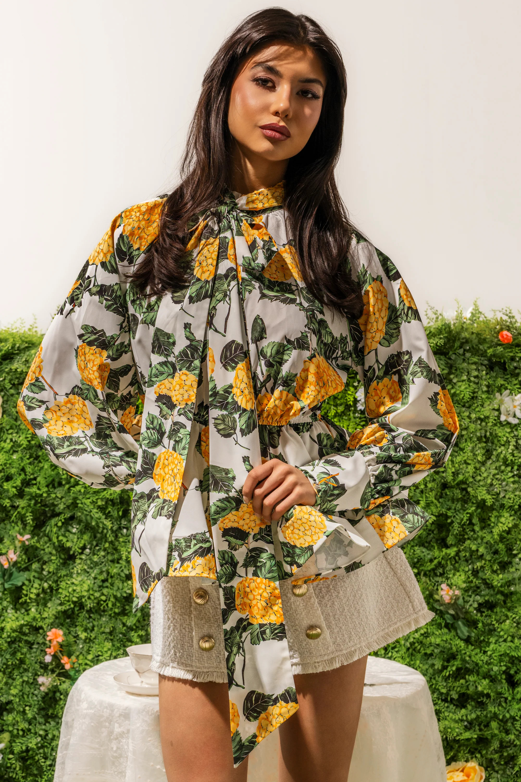 JULIE FLORAL PEPLUM BLOUSE | AKIRA