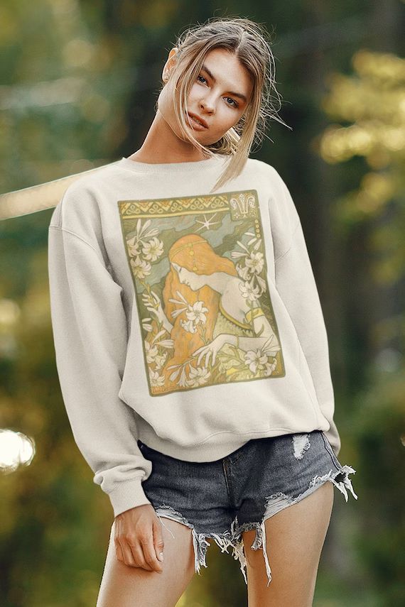 Art Nouveau Fall Sweatshirts for Women Trendy Sweatshirt Artsy Aesthetic Sweater Botanical Sweats... | Etsy (US)