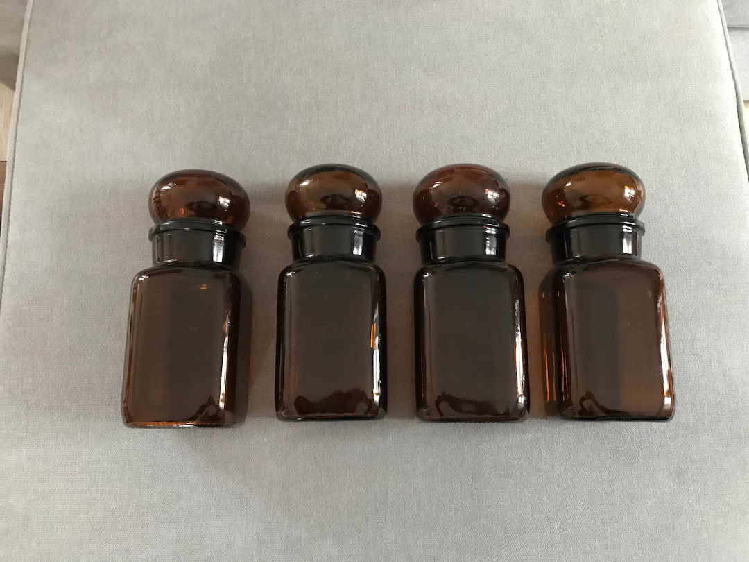 Amber Glass Antique Jar - Etsy | Etsy (US)