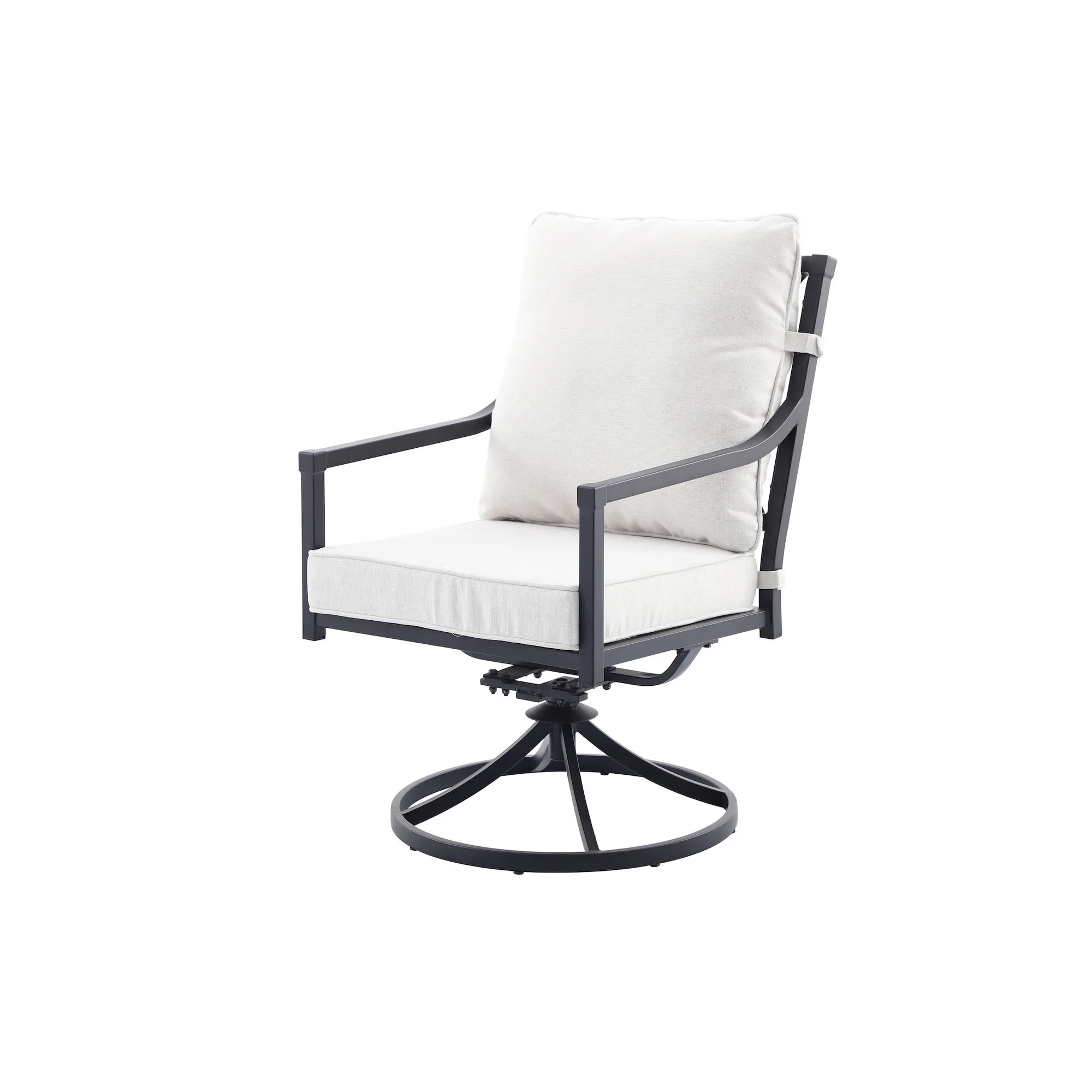 My Texas House Cambria Swivel Outdoor Dining Chair - Set of 2, Black | Walmart (US)