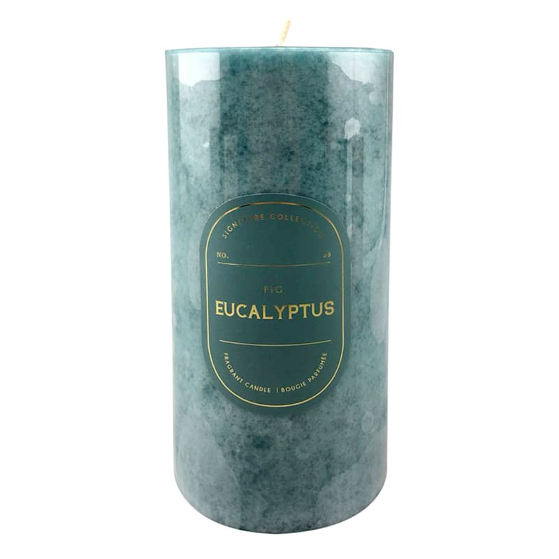 Eucalyptus Fig Scented Pillar Candle, 3x6 | At Home