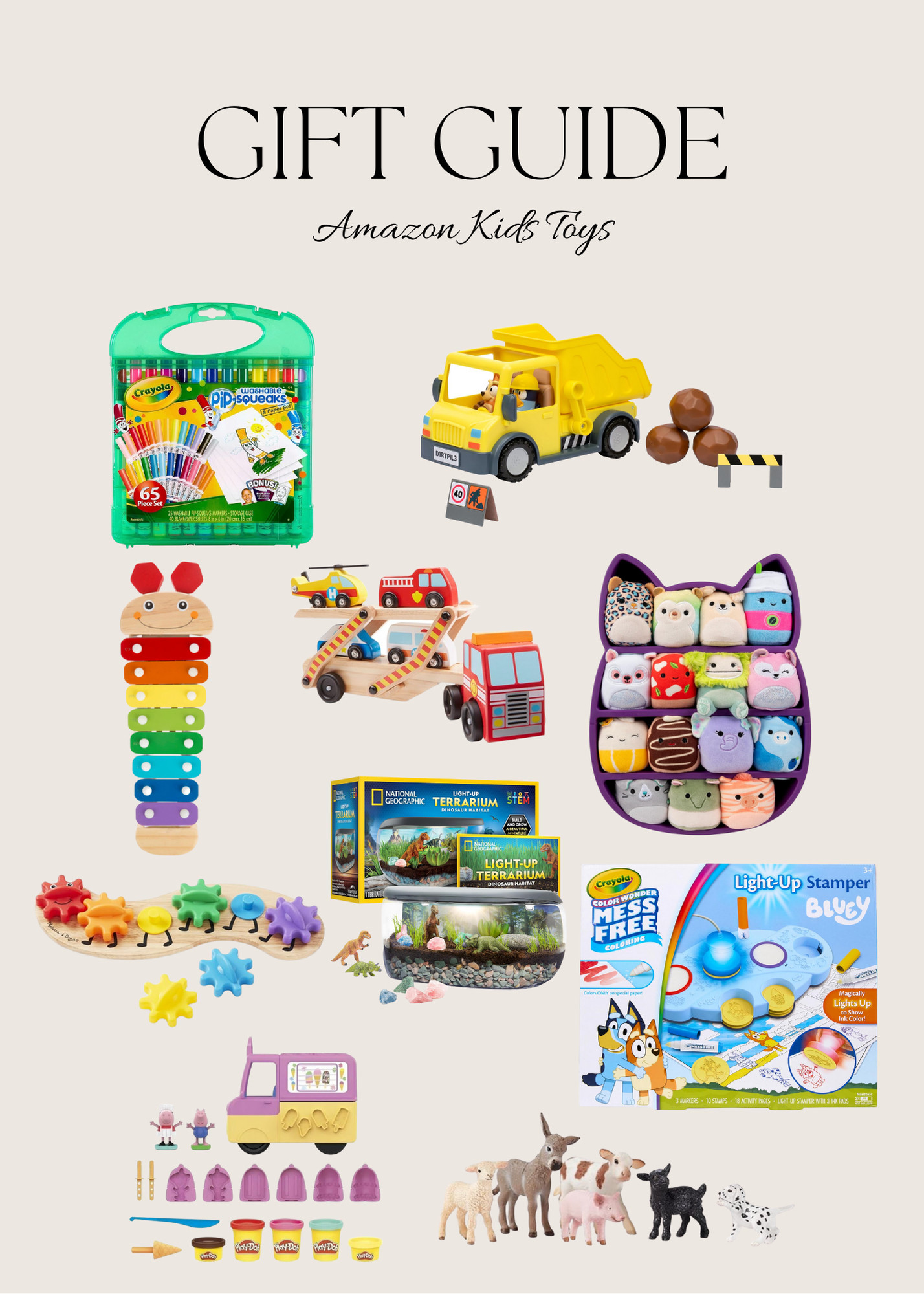 Amazon Kids Toy Finds. Great for stocking stuffers!




squishmallows, bluey, melissa & doug, crayola, play-doh, musical toys, farm animals 

 #LTKGiftGuide #LTKHoliday #LTKKids