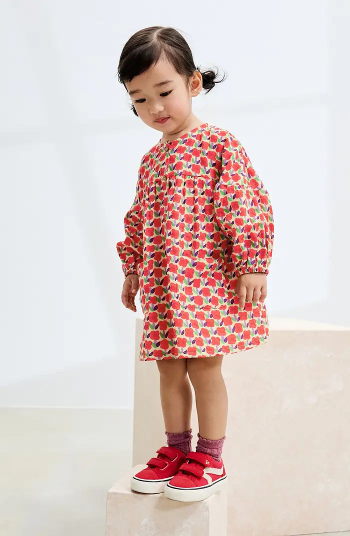 Kids' Floral Long Sleeve Cotton Dress | Nordstrom