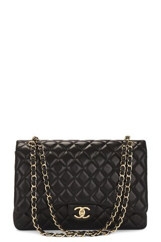 Chanel Lambskin XL Maxi Double Flap Bag in Black | FWRD 