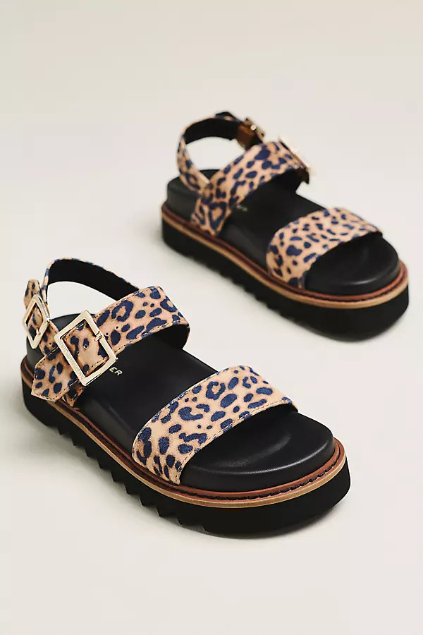 Kelsi Dagger Brooklyn Kel Leopard Double-Strap Sandals | Anthropologie (US)