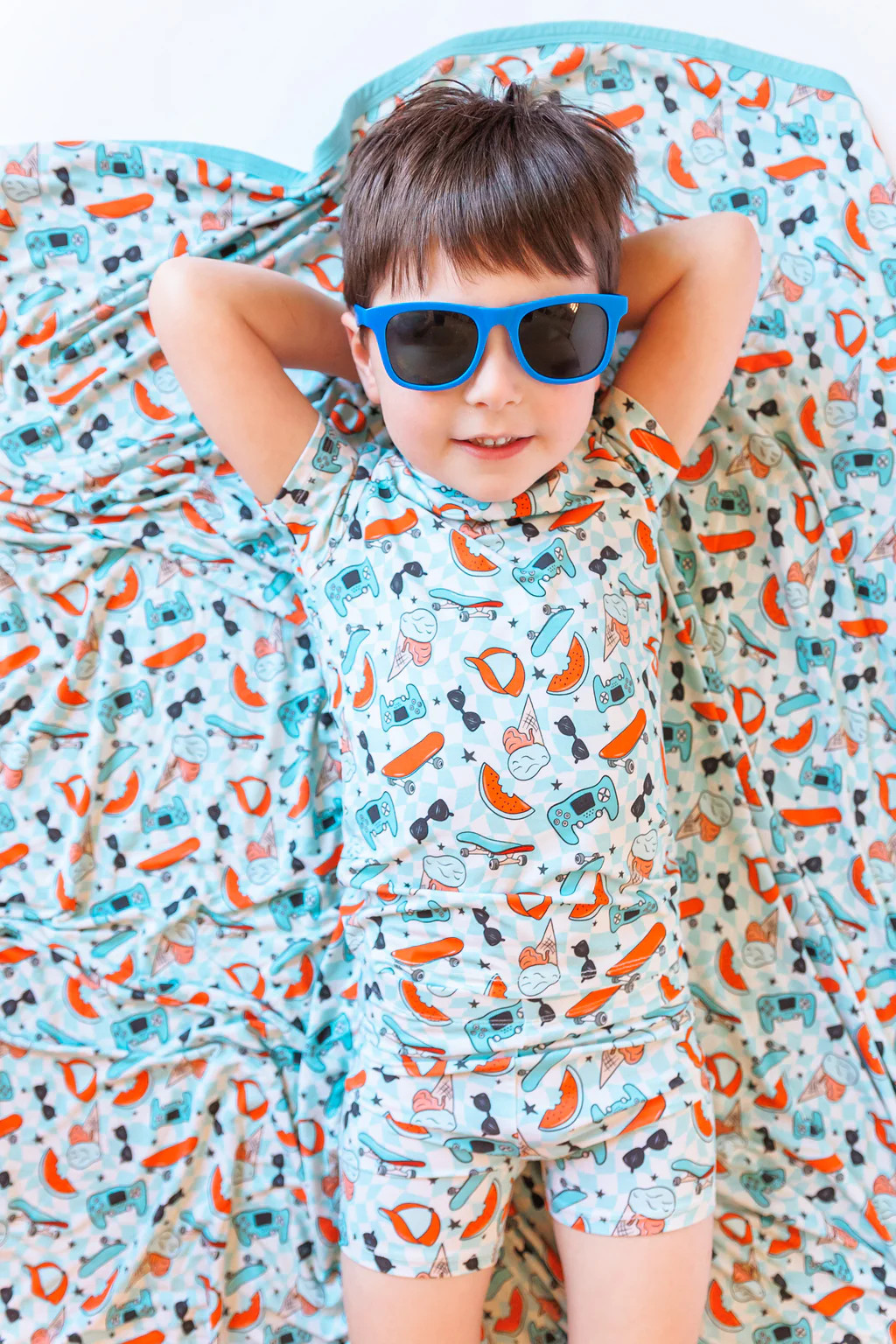 WAVES + SHADES CHECKERS DREAM SHORT SET | Dream Big Little Co.