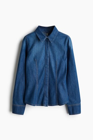 H & M - Fitted denim shirt - Blue | H&M (UK, MY, IN, SG, PH, TW, HK)