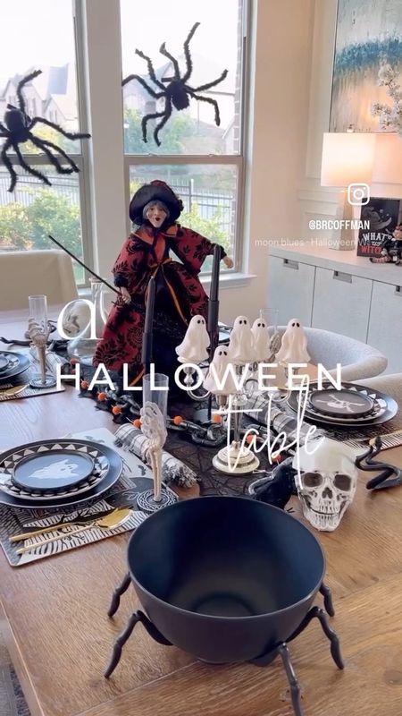 A Halloween tablescape - so fun with a black and white theme with touches of color!! 

#LTKparties #LTKHoliday #LTKhome