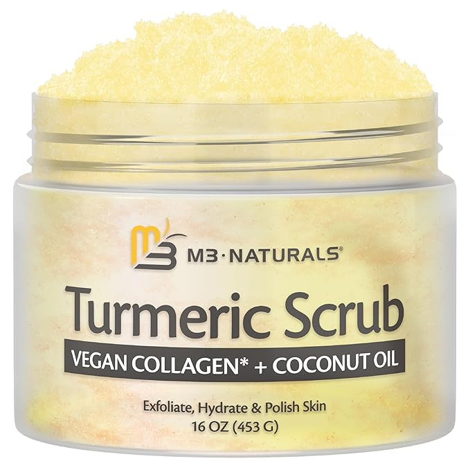 Exfoliating Turmeric Scrub and Skin Exfoliator with Collagen and Coconut Oil, Gently Exfoliates F... | Amazon (US)