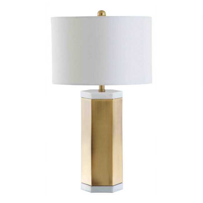 Alya Gold Hexagonal Table Lamps Set Of 2 | World Market