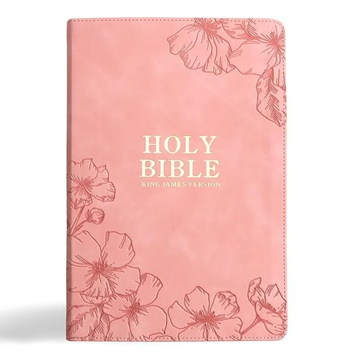 KJV Holy Bible, Giant Print with Cross-References, Soft Pink LeatherTouch with Floral Cover Desig... | Amazon (US)