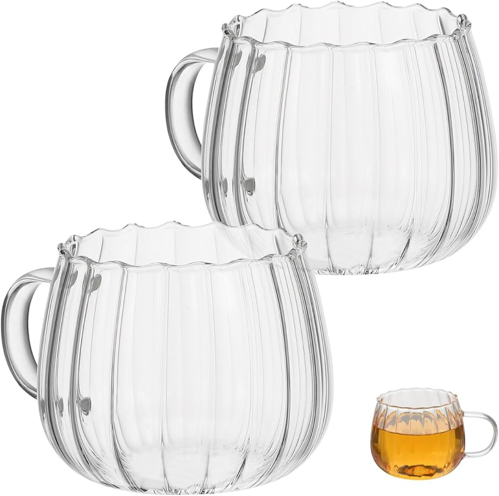 UPKOCH 4 Pcs Glass Pumpkin Cups-The Office Decor Drink Garnish Juice Glass-Beverage Glass Cup,Tea... | Amazon (US)