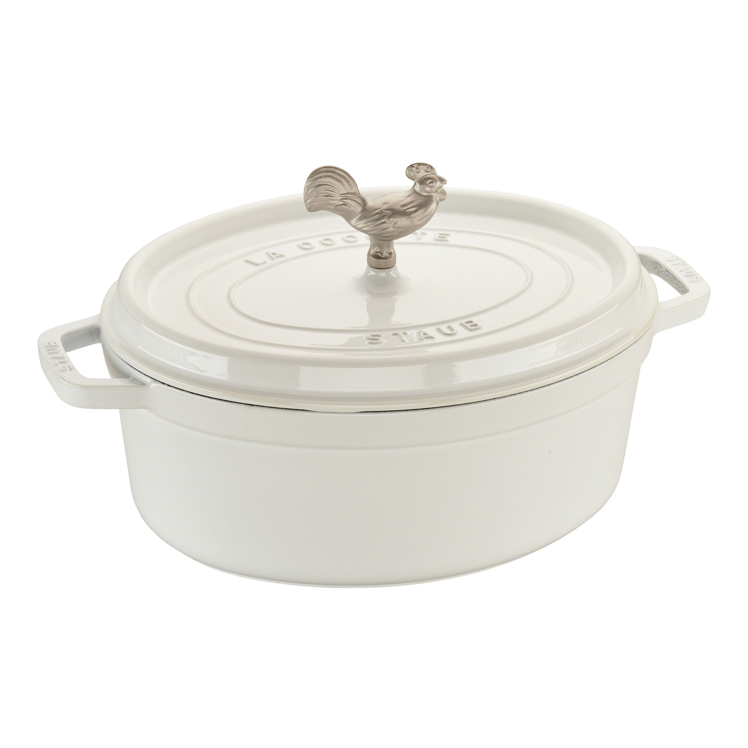 Staub Cast Iron - Coq au Vin Cocottes 5.75 qt, Oval, Coq Au Vin Cocotte, Pure-white | The ZWILLING Group Cutlery & Cookware