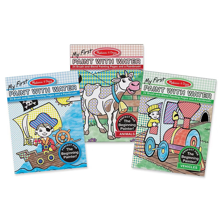 Melissa & Doug My First Paint With Water Activity Books Set - Animals, Vehicles, and Pirates | Target