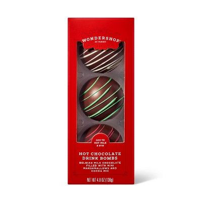 Belgian Hot Chocolate Bombs with Milk Chocolate with Drizzle 3ct - Wondershop™ | Target