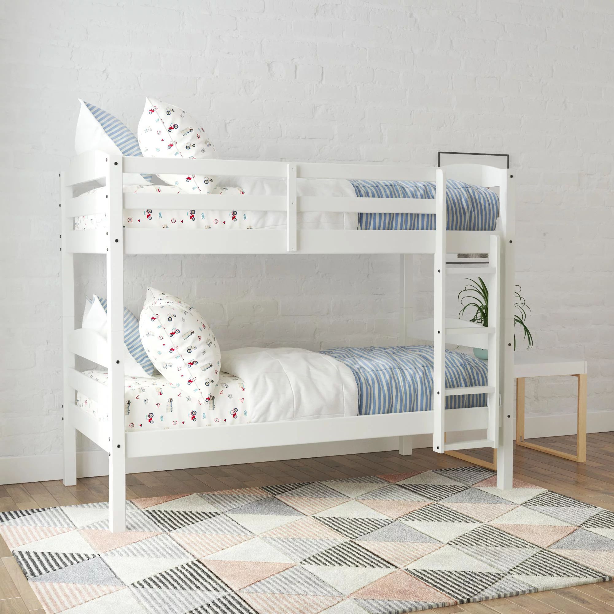 Better Homes & Gardens Leighton Wood Twin-Over-Twin Bunk Bed, White | Walmart (US)