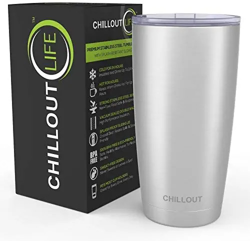 CHILLOUT LIFE 20 oz Stainless Steel Tumbler with Lid - Double Wall Vacuum Insulated Coffee Mug wi... | Amazon (US)