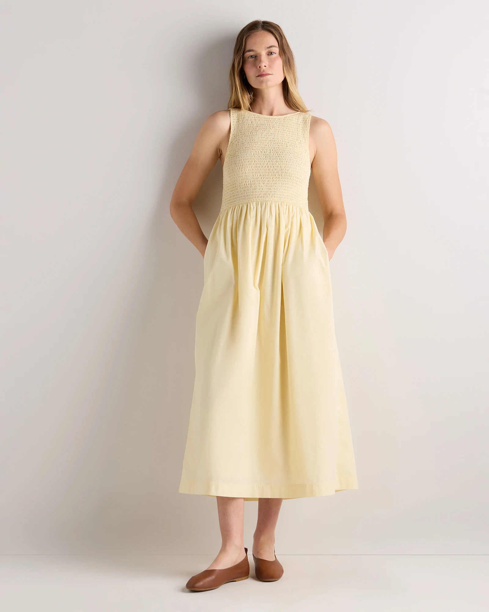 100% Organic Cotton Poplin Boat Neck Maxi Dress | Quince