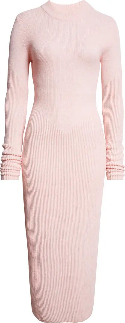 STAUD Ramona Long Sleeve Wool Blend Rib Sweater Dress | Nordstrom | Nordstrom