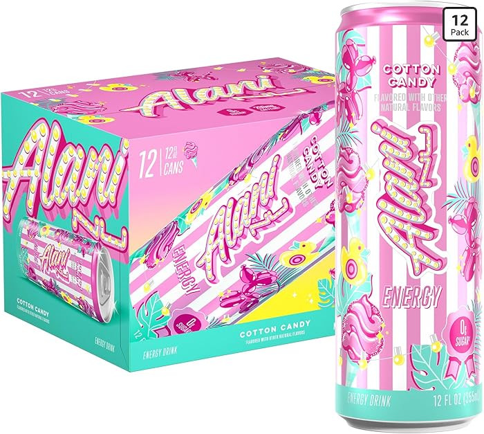 Alani Nu COTTON CANDY, Sugar Free, Low Calorie Energy Drinks, 200mg Caffeine, Biotin, B Vitamins,... | Amazon (US)