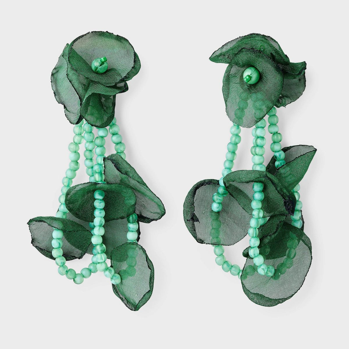 Floral Statement Beaded Earrings - A New Day™ Green | Target