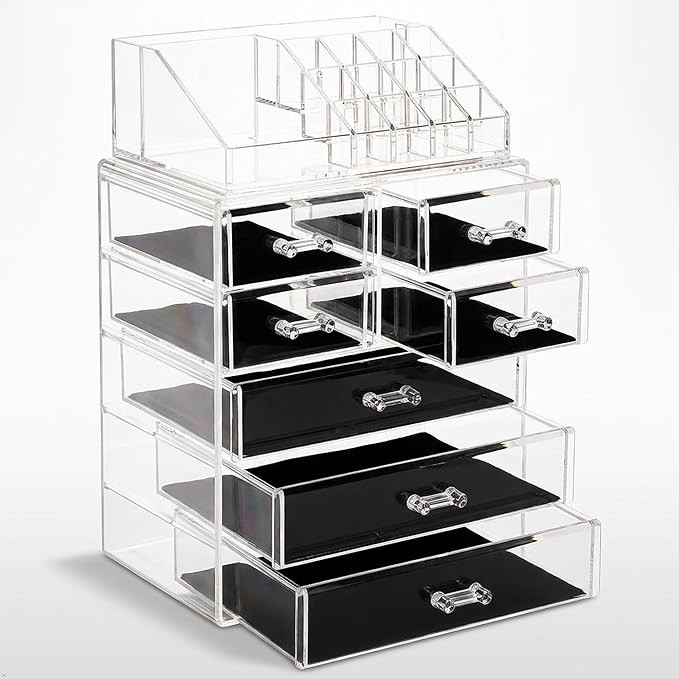 Sorbus Acrylic Makeup Organizer Set, 7-Drawer Vanity & Countertop Cosmetic Storage with Small & W... | Amazon (US)