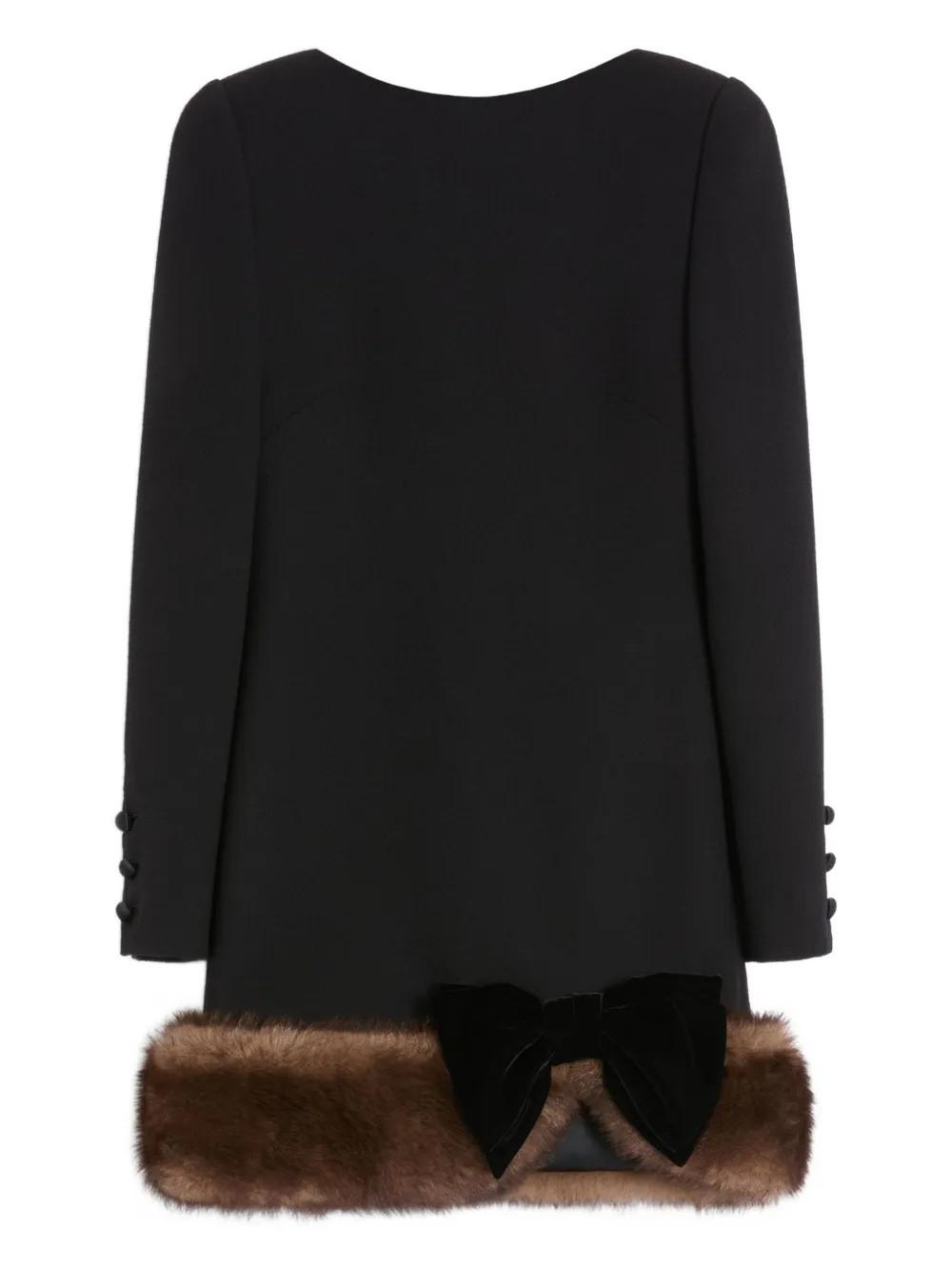 Valentino Garavani Wool Crepe Short Dress | Black | FARFETCH | Farfetch Global