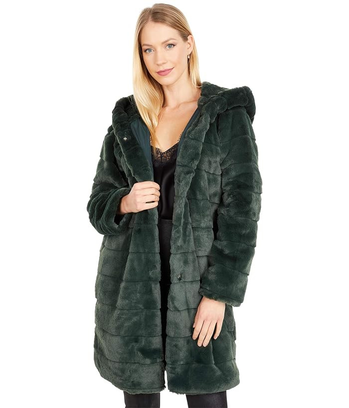 APPARIS Celina Faux Fur Coat (Army Green) Women's Clothing | Zappos